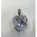 collier en forme de coeur cristal Swarovski couleur cristal AB (reflet bleuté)