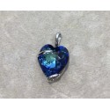 collier en forme de coeur cristal Swarovski couleur bleu montana ( bleu majestic)